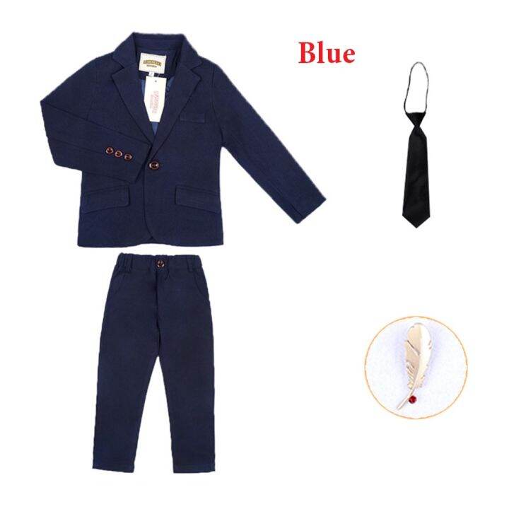 4pcs-boys-formal-set-jacket-pants-tie-brooch-set-kids-formal-suit-long-sleeve-blue-red-blazer-children-birthday-party-school-speech-event-wedding-clothing