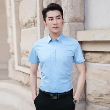 Plain White Short Sleeve Polo For Men Korean Style