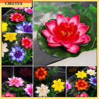 CIRETEX 10ซม. ตกแต่งบ้านสระว่ายน้ำน้ำสีเขียวใบไม้ลอยต้นไม้ดอกไม้ประดิษฐ์จำลองดอกบัวพืชปลอม