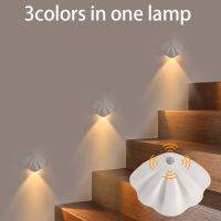 hot！【DT】 shells Night Sensor USB Type-C Tricolor Room Decoration Lamp for Corridor staircase led