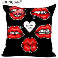 Hot Sale Custom lips art Pillowcase 40x40cm 45x45cm 60x60cm(Two Sides) dakimakura Home Hot Pillow Cases