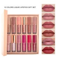 12PC/Set Matte Velvet Lip Gloss Waterproof Long lasting Liquid Lipstick Cosmetic Beauty Keep 24 Hours Makeup