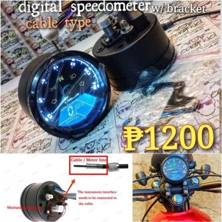 【COD】 motorcycle multi function digital speedometer cable type