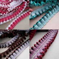 [HOT!] 1M Pleated Satin Lace Fabric 4cm Trim Lace Ribbon DIY Sewing Clothes Craft Supplies ncajes para costura dentelle