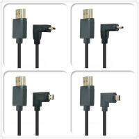 มุมขวา90องศา Micro HDMI เข้ากันได้4พัน60เฮิร์ตชายกับชายเคเบิ้ลสำหรับ HD กล้องแล็ปท็อปโปรเจคเตอร์แสดง2.0โวลต์สาย15เซนติเมตร