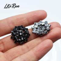 NEW 10Pcs 22MM All Black metal Rhinestone Buttons Shank Diamante Accessories DIY for Wedding Decoration Sewing Clothing Buttons Haberdashery