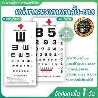 แผ่นทดสอบสายตาสั้น-ยาว แบบ E-Chart ทำด้วยแผ่นอะคริลิค แผ่นทดสอบสายตา ระยะ 6 เมตร แบบมาตรฐานชนิด ตัวเลข ตัวสัญลักษณ์ ขนาด 30x60 cm.