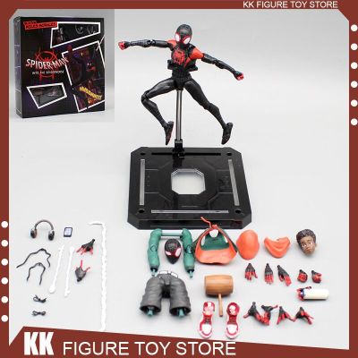 ZZOOI In stock Spider-Man  Anime Figure Sentinel Sv Action Spider-Verse Miles Morales Peni Parker Action Figurine Movable Doll Toy Gif