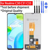 สำหรับ Realme C30 C33 C31ชิ้นส่วนจอสัมผัสแอลซีดีของเครื่องแปลงดิจิทัลต้นฉบับ TUTXTUT จอแอลซีดีชิ้นส่วนซ่อมแซมหน้าจอทัชสกรีน