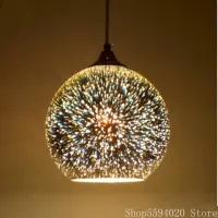 Modern 3D Glass Lustre Pendant Lights Art Creative Pendant Lamp Loft Restaurant Hanging Light Luminaire Suspendu Indoor Lighting