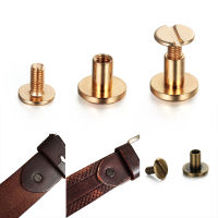 10 ชุด 5 มม./6.5 มม./8 มม.สกรู NAIL Rivet คู่แบนหัวเข็มขัด/สายรัด Rivets กระเป๋าหนังโลหะ DIY CRAFT ทองแดง-Shief