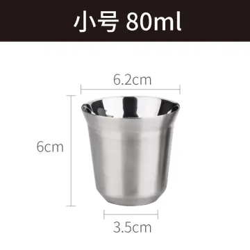 80ml Espresso Mugs Stainless Steel Nescafe Double Wall Thermo