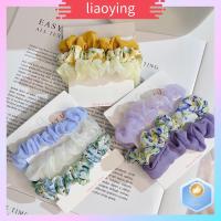 LIAOYING 3pcs แฟชั่นสำหรับผู้หญิง ผ้าชีฟองเส้นด้าย scrunchies ที่มัดผม อีลาสติก เชือกมัดผม ของใหม่ หางม้าหางม้า ยางรัดผม สำหรับผู้หญิง