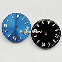 29Mm Black Sterile Watch Dial Parts Fit For NH35 NH36  Automatic Movement Luminous Marks Arabic Numerals