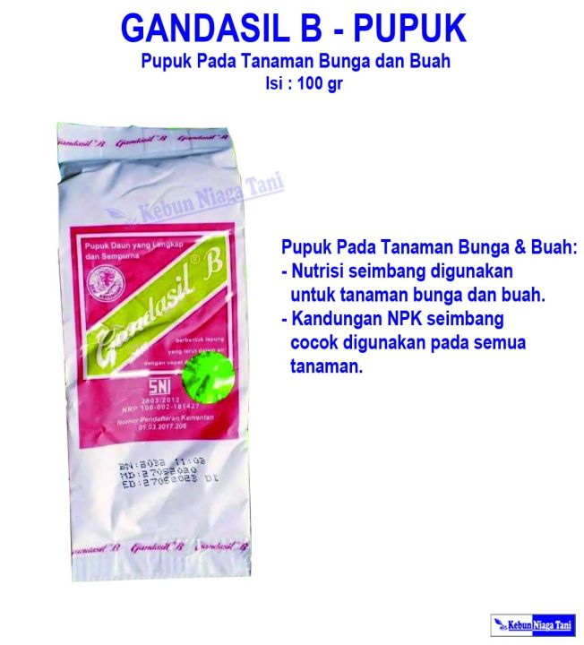 Pupuk GANDASIL B 100 Gr - Pupuk Buah Dan Pupuk Bunga | Lazada Indonesia