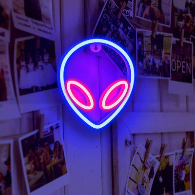 Neon Alien Pattern Home Childrens Room Bedroom Christmas Party Holiday Art Decoration Hanging Lamp