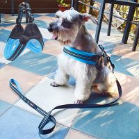 【FCL】✱☈ Fashion Dog Harness and Leash Set for Small Medium Dogs Schnauzer French Bulldog Pug Reflective with Padded Harnesses