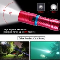 Diving Flashlight LED with Rechargeable 18650 Battery Zaklamp LED Flashlights Powerful Lantern for Under Water Fishing