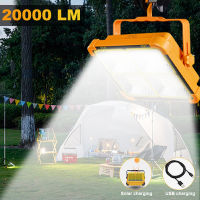 【?การจัดส่งในประเทศไทย/COD】LED Solar Light Portable Solar Spotlight Rechargeable camping lantern 5 Modes for outdoor fishing Waterproof Tent Lamp ความสว่างสูง ไฟแคมป์ปิ้ง led 2000W