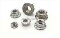 50pcs/Lot Metric Thread DIN6923 M8 304 Stainless Steel Hex Flange Nut Hexagon Nut With Flange A2-70 Nails  Screws Fasteners