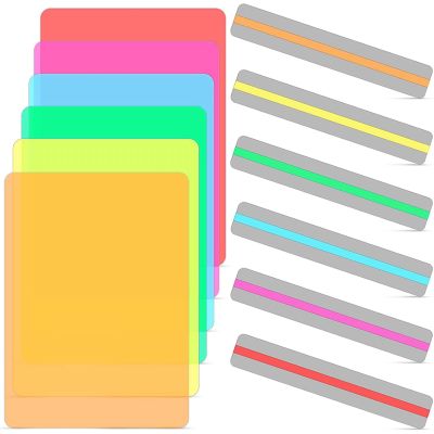 12 Pcs Guided Reading Strips Set Colored Overlays Dyslexia Tools Correction Gels Lighting Filter Plastic Sheets Bookmark