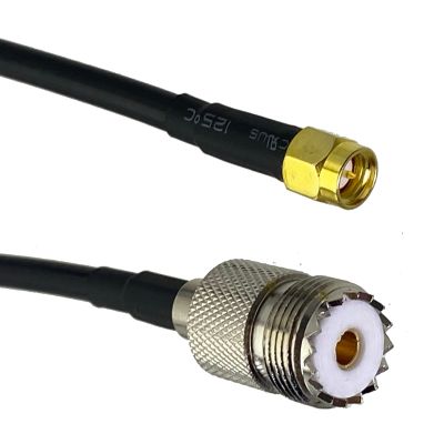 1Pcs RG58 Cable UHF SO239 Female Jack to SMA Male Plug Connector RF Coaxial Straight 6inch~20M Electrical Connectors