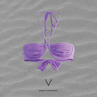 RESORT COLLECTION 2023 PURPLE BIKINI  บราใส่ว่ายน้ำสีม่วง ผูกหลัง  มีฟองน้ำในตัว สายที่คอสามารถถอดได้