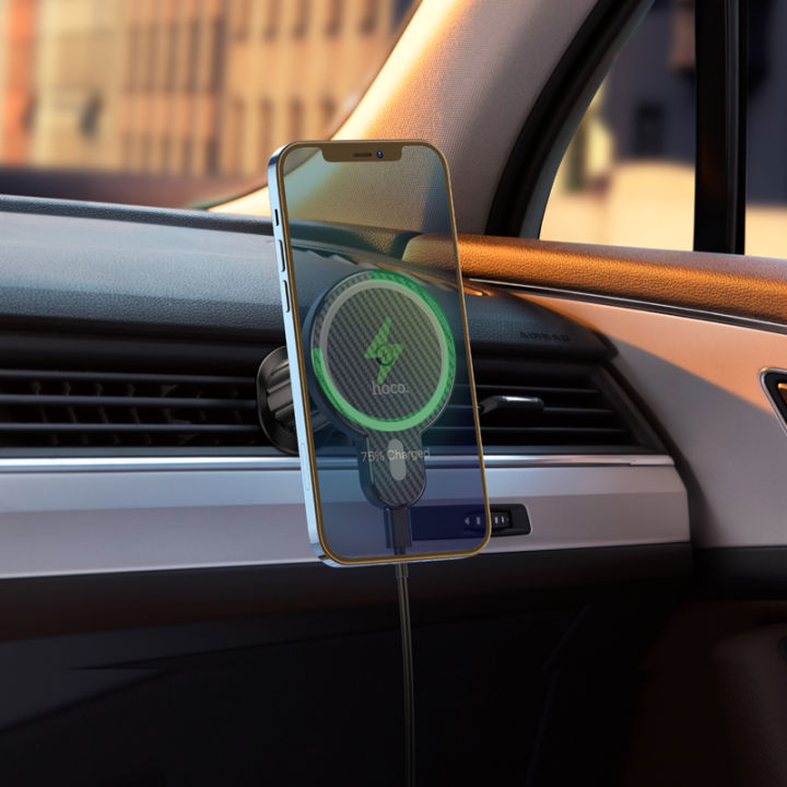 hoco-ca85-15w-เร็วพิเศษ-แม่เหล็ก-ช่องแอร์ที่ยึดโทรศัพท์ในรถชาร์จไร้สายโทรศัพท์ในรถยนต์ชาร์จเร็วที่จับสำหรับ-iphone-สมาร์ทโฟนแอนดรอยด์สากล