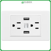 CLMXCA 5V 15A ซ็อกเก็ตพลังงาน USB คู่สองปลั๊กซ็อกเก็ตไฟฟ้าชาร์จพอร์ตปลั๊กพ่วง