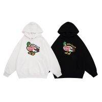 ☃คอม☍เสื้อกันหนาวทั่วไปสไตล์ย้อนยุคญี่ปุ่นเสื้อฮู้ดพิมพ์ลายเป็ดทำจากผ้าฝ้ายเนื้อบางแบบคลาสสิกสำหรับฤดูใบไม้ร่วง