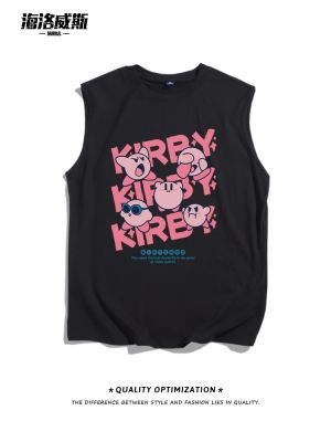 original Star Kirby Design Sense Vest Mens Cotton Loose Summer Thin Casual Vest Sleeveless T-Shirt