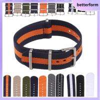 BETTERFORM 18 20 22 mm แฟชั่น กีฬา ผู้หญิง ผู้ชาย สายนาฬิกาแบบวนซ้ำ สร้อยข้อมือทอไนลอน ทดแทน สายนาฬิกา