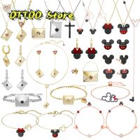 【lz】❡▨¤  Swa 2023 Novo Conjunto de Jóias Moda Letra Coleção Cristal Austríaco das Mulheres Único Charme Colar Pulseira Brinco Set Frete Grátis