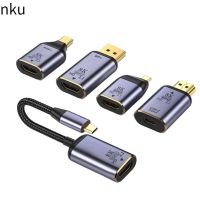 Nku 8K 60Hz HDMI-Compatible2.1 Adapters USB C/DP/Mini DP To HDMI-Compatible Male-Female Converter for PC Computer HDTV Monitor Adapters