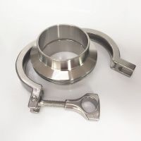 Union 51mm O/D Sanitary Tri Clamp Weld Ferrule 2 Tri Clamp Silicon Gasket Assembly 304 Stainless Steel For Homebrew