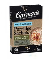 Carmans Porridge No Sugar Natural 5 Grain &amp; Super Seed (Australia Product) คาร์แมน ธัญพืชผสมข้าวโอ๊ต รวม 5 ธัญพืช สูตรไม่เติมน้ำตาล 320g. (8 ซอง)