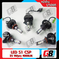 【G8Shop】 LED ไฟหน้ารถยนต์ LED Headlight ไฟหน้า LED รุ่น S1 CSP ชิปเกาหลีแท้ ขั้ว H4 , H7 , H11 , HB4 9006 , HB3 9005 แสงสีขาวนวล ความสว่าง 4000Lm ต่อข้าง 8000Lm ต่อคู่