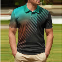 Mens Polo Shirt Golf Shirt Gradient Graphic Prints Geometry Turndown Outdoor Street Short Sleeves Button-Down Print Clothing