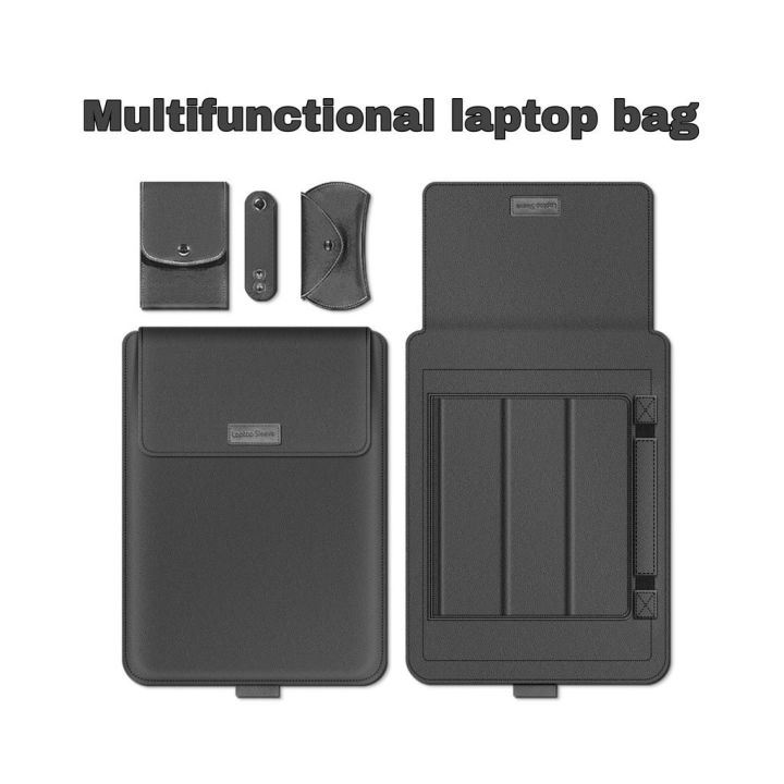 กระเป๋าแล็ปท็อปสำหรับ-macbook-air-pro-retina-11-12-13-3-15-4นิ้วเคสแล็ปท็อปพร้อมขาตั้งเคสหนัง-pu
