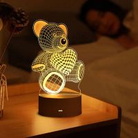 Romantic Love 3D Acrylic Led Lamp For Home Childrens Night Light Table Lamp Birthday Party Decor Valentines Day Bedside Lamp