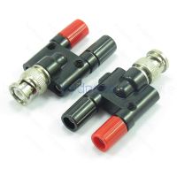 T type One BNC Male to Double Banana Jack Head RF Coaxial Straight Adapter Connector RF Jack 2xBanana-F and BNC-M Tanger