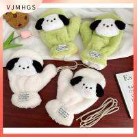 VJMHGS นุ่มนุ่มๆ ถุงมืออุ่นหนา ตุ๊กตาผ้าพลัฌ ผ้าคอตตอน ถุงมือลูกสุนัขน่ารัก ที่มีคุณภาพสูง พร้อมถุงมือเชือก