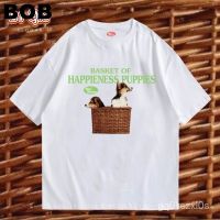 $/BOB/$ เสื้อยืดคอกลม/Bamboo Basket Dog/ขาวดำ ฯลฯ/$(SMLXL-3XL)