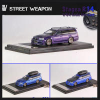 Street Weapon 1:64 Model Car Stagea R34 Alloy Die-Cast Veicle Wroof Rack &amp; Wheel Hub- LTD 499