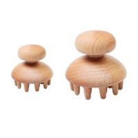 Portable Wood Mushroom Therapy Massager Tool Head Massage Comb Full Body Wood Massager for Pain Relief with Up Down Point