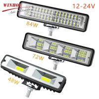 แถบแสงสำหรับทำงาน LED สำหรับรถยนต์4/2/1ชิ้น12V-24V ไฟฟลัดไลท์ไฟตัดหมอกขับขี่แท่ง Led ไฟทำงานสำหรับ4X 4รถบรรทุกของเล่นเรือแทรคเตอร์