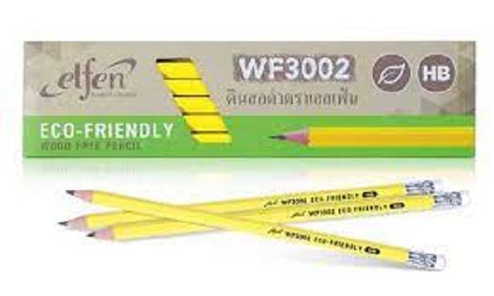 ดินสอถูกสุด-ดินสอ-ดินสอดำ-เอลเฟ่น-hb-wf3002-export-quality-กล่อง-12-แท่ง