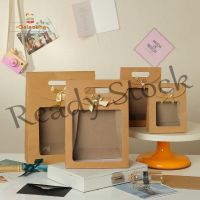 【hot sale】 ▦▣ B41 (MOQ:12pcs) Square Bottom Portable Gift Bags with Clear Window Creative Flip Paper Bag With Ribbons Candy Biscuits Cake Packing Bags Wedding Birthday Party Gift Bag Chrismas Event Gift Bag Dec