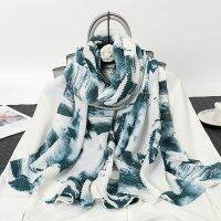 [COD] and winter new hot-selling crumpled tie-dye linen soft scarf for women Jiangnan ink fashion shawl wholesale