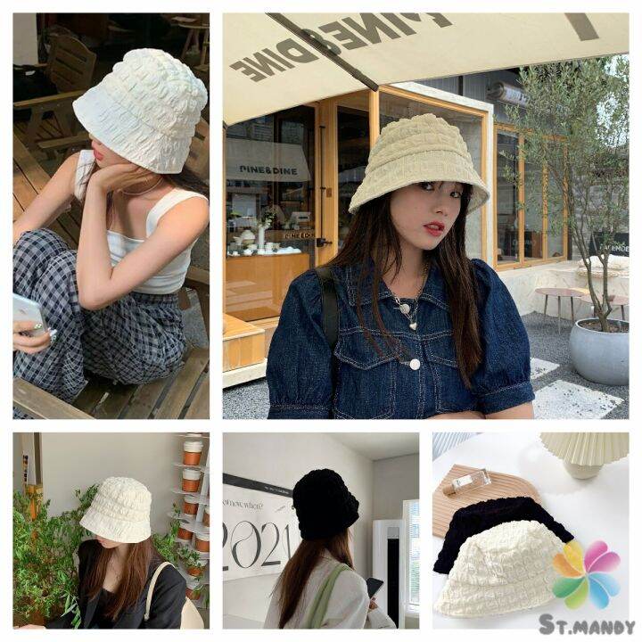 md-fashion-พร้อมส่งจากไทย-หมวกบัคเก็ต-สีพื้น-รุ่นคลาสสิค-bucket-hats